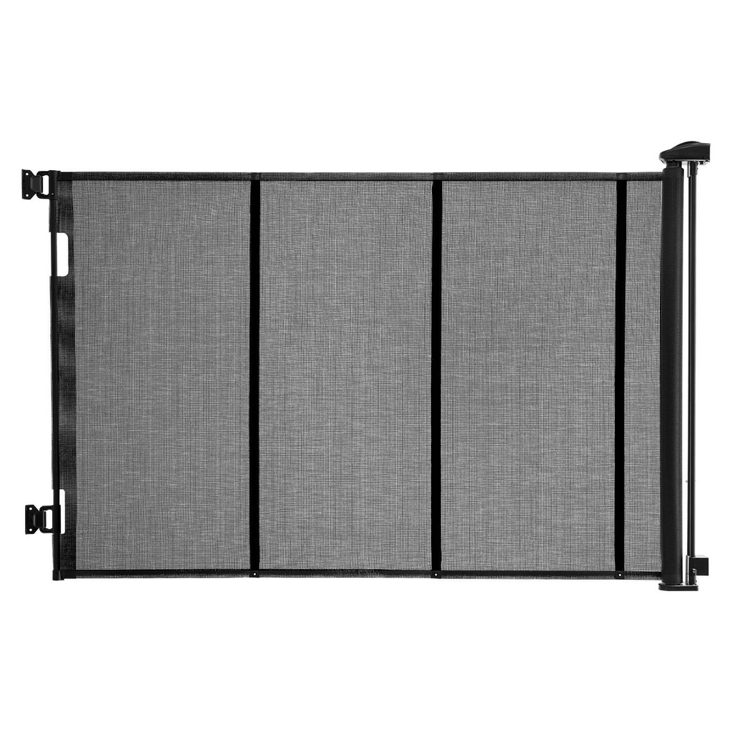 Vevor Retractable Gate: GuardianMesh Extra-Wide Retractable Safety Gate – Reinforced Fiberglass Barrier for Pets & Babies (Black, 163")