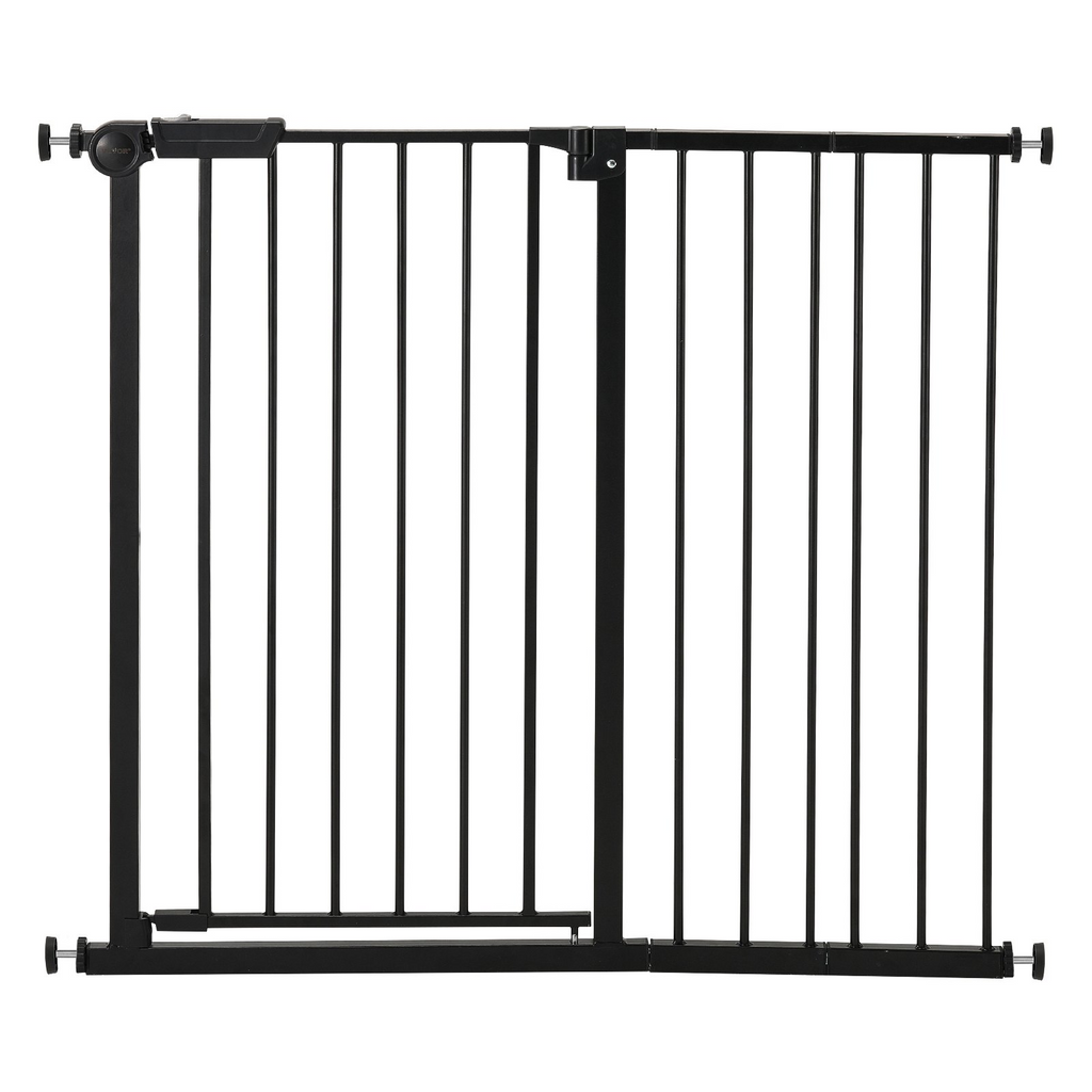 Glamorous Pups : GuardianStep Adjustable Baby & Pet Safety Gate – 26"–40" Wide Pressure-Mounted Walk-Through Barrier (Black, 36" High)