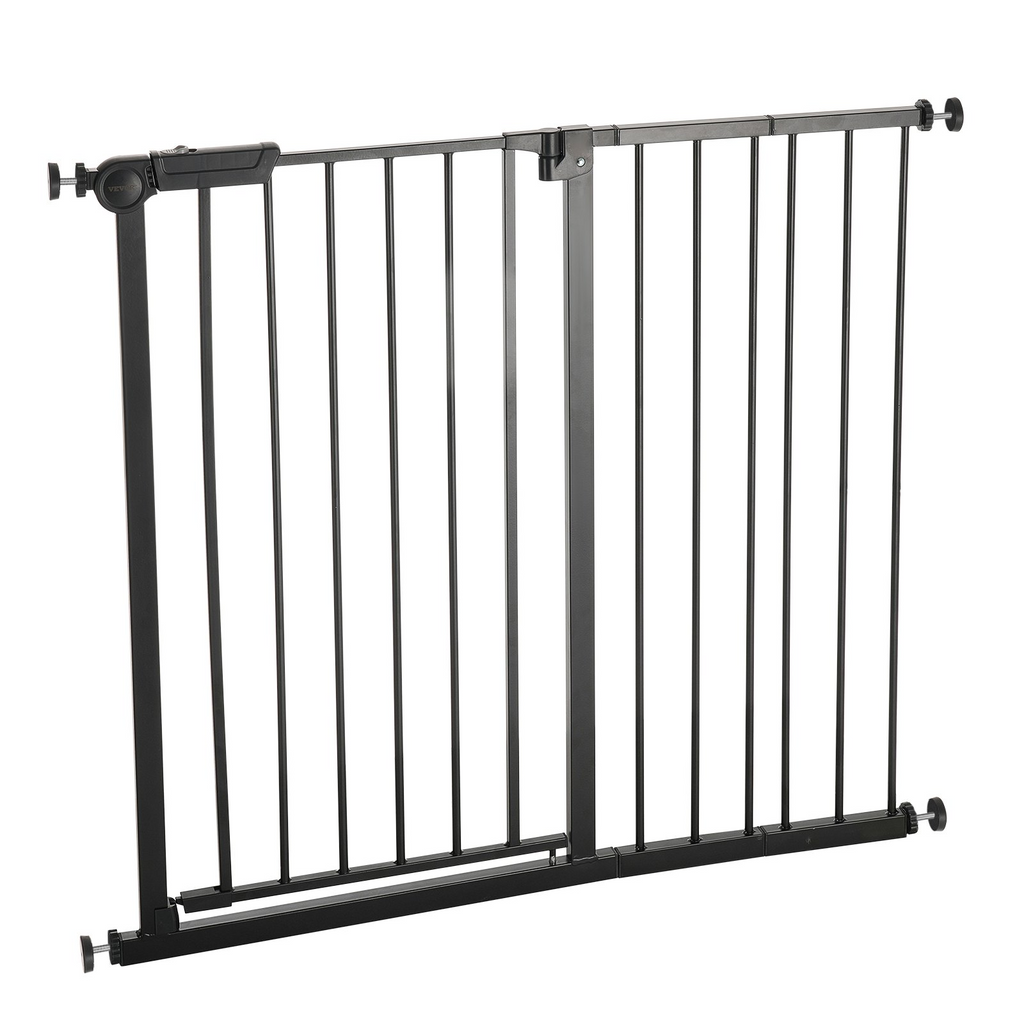 Glamorous Pups : GuardianStep Adjustable Baby & Pet Safety Gate – 26"–40" Wide Pressure-Mounted Walk-Through Barrier (Black, 36" High)