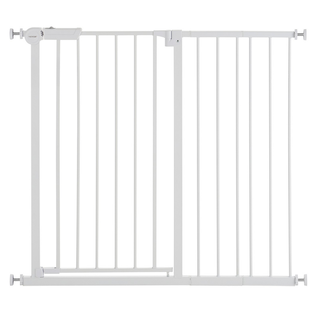 Glamorous Pups : GuardianStep Adjustable Baby & Pet Safety Gate – 26"–40" Wide Pressure-Mounted Walk-Through Barrier (White, 36" High)