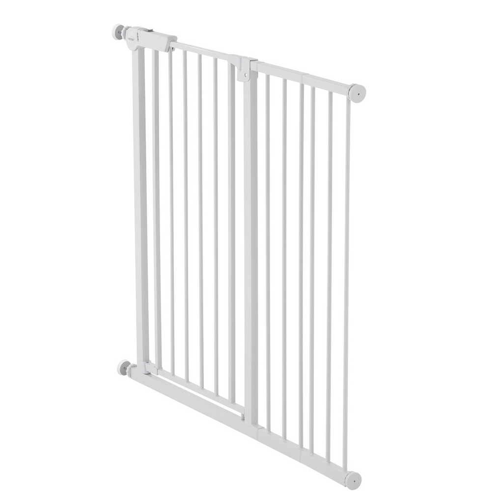 Glamorous Pups : GuardianStep Adjustable Baby & Pet Safety Gate – 26"–40" Wide Pressure-Mounted Walk-Through Barrier (White, 36" High)