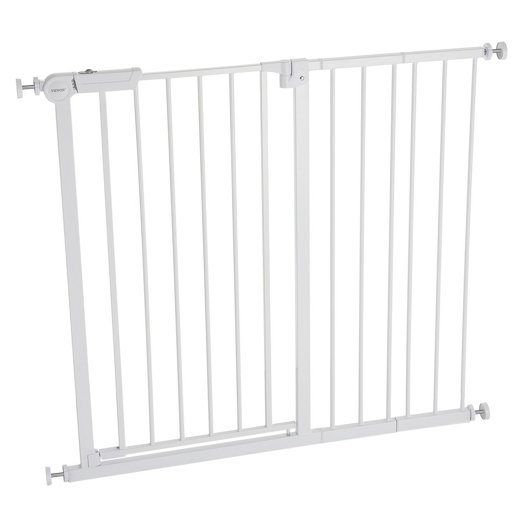 Glamorous Pups : GuardianStep Adjustable Baby & Pet Safety Gate – 26"–40" Wide Pressure-Mounted Walk-Through Barrier (White, 36" High)