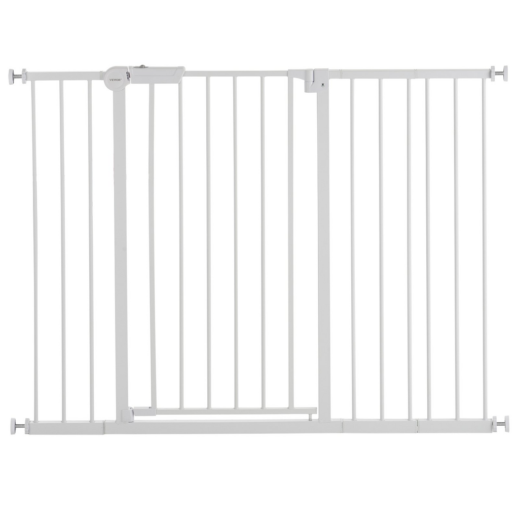 Glamorous Pups : GuardianStep Extra-Tall Adjustable Baby & Pet Gate – 26"–48" Wide Pressure-Mounted Walk-Through Barrier (White, 36" High)