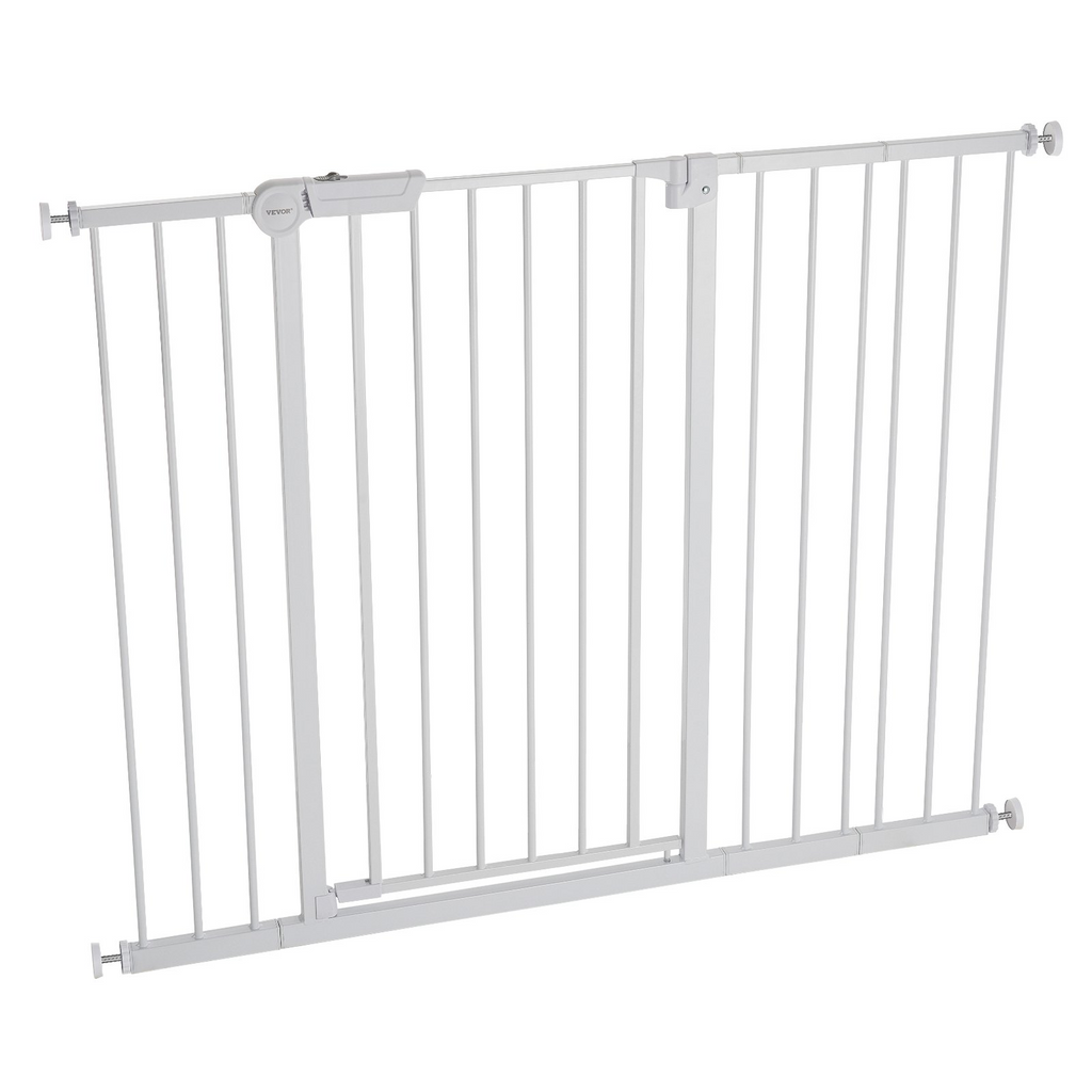 Glamorous Pups : GuardianStep Extra-Tall Adjustable Baby & Pet Gate – 26"–48" Wide Pressure-Mounted Walk-Through Barrier (White, 36" High)
