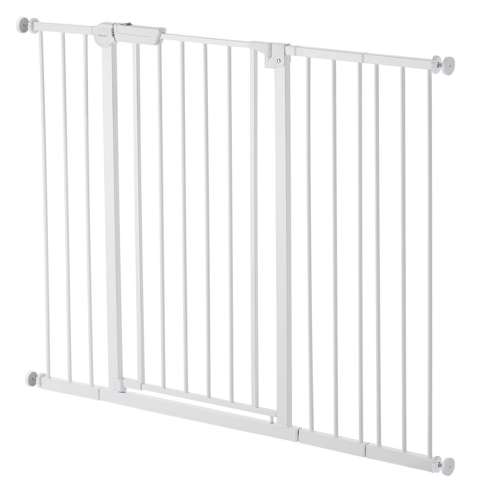 Glamorous Pups : GuardianStep Extra-Tall Adjustable Baby & Pet Gate – 26"–48" Wide Pressure-Mounted Walk-Through Barrier (White, 36" High)