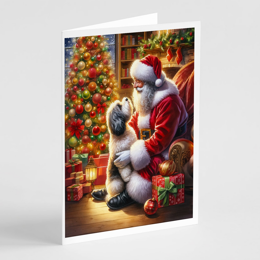 Glamorous Pups : Havanese and Santa Claus Greeting Cards Pack of 8