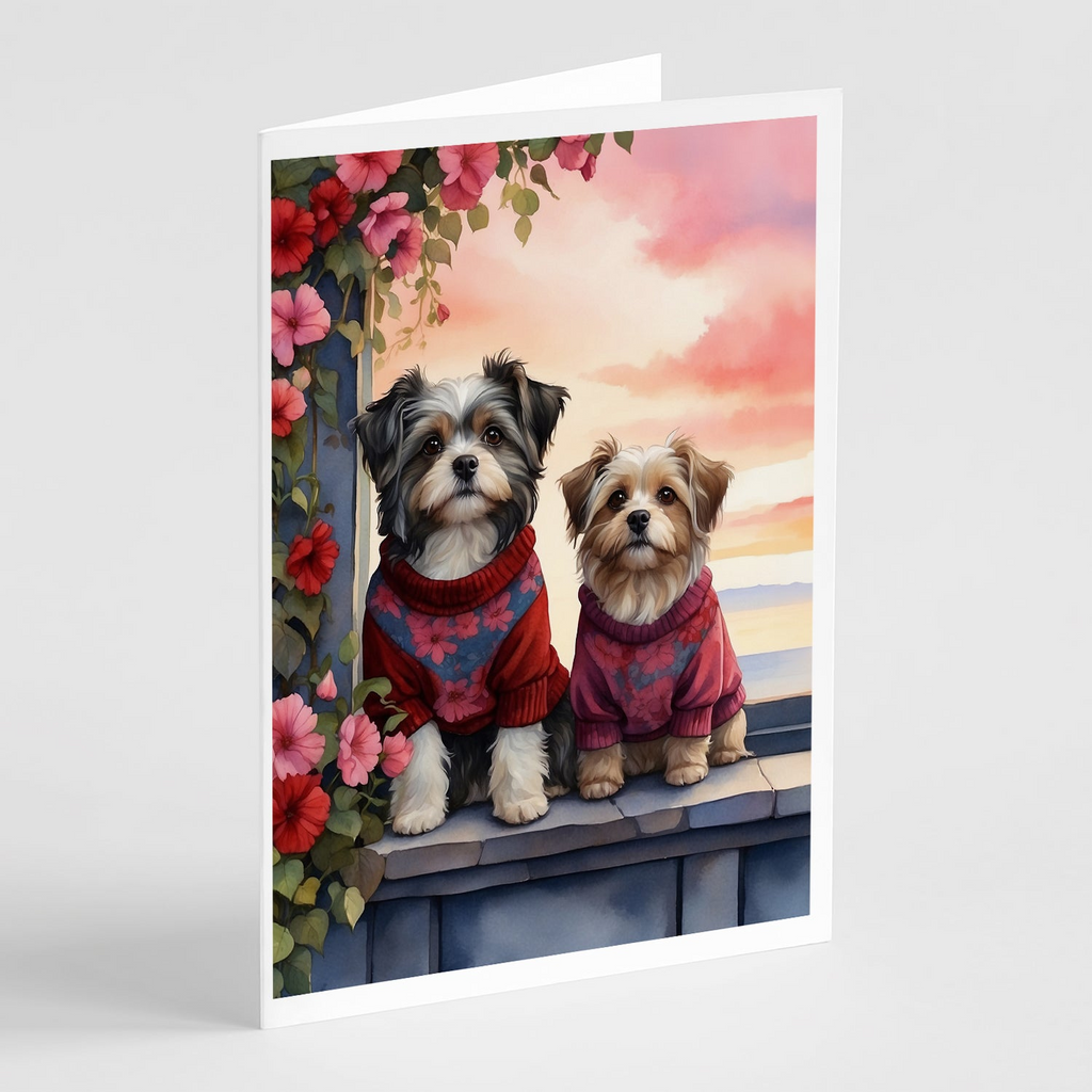 Glamorous Pups : Havanese Two Hearts Greeting Cards Pack of 8