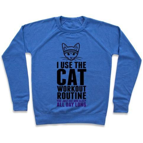 Glamorous Pups : I USE THE CAT WORKOUT ROUTINE CREWNECK SWEATSHIRT