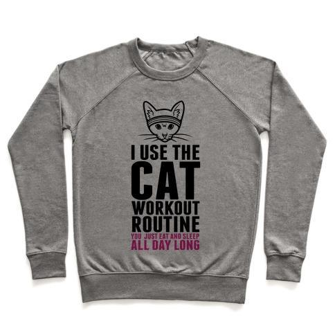 Glamorous Pups : I USE THE CAT WORKOUT ROUTINE CREWNECK SWEATSHIRT
