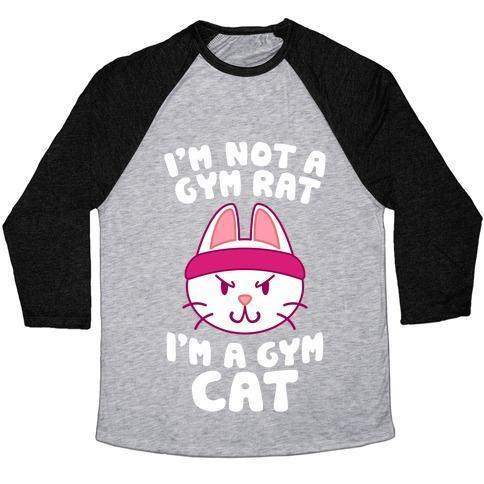 Glamorous Pups : I'M A GYM CAT UNISEX TRI-BLEND BASEBALL TEE