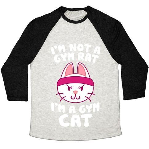 Glamorous Pups : I'M A GYM CAT UNISEX TRI-BLEND BASEBALL TEE