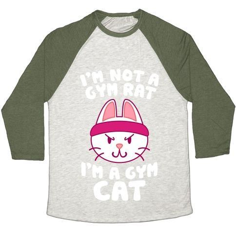 Glamorous Pups : I'M A GYM CAT UNISEX TRI-BLEND BASEBALL TEE