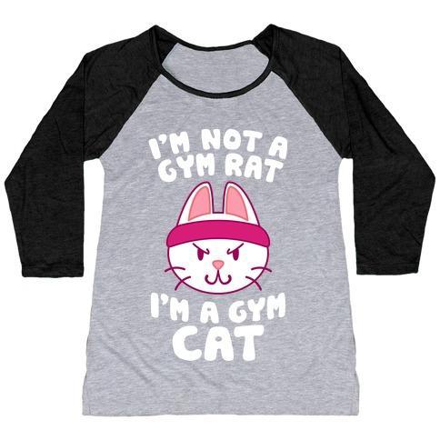Glamorous Pups : I'M A GYM CAT WOMEN'S TRI-BLEND BASEBALL TEE