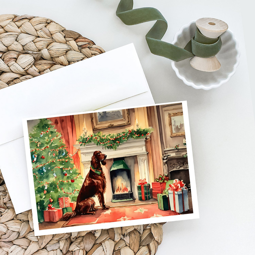 Glamorous Pups : Irish Setter Christmas Greeting Cards Pack of 8