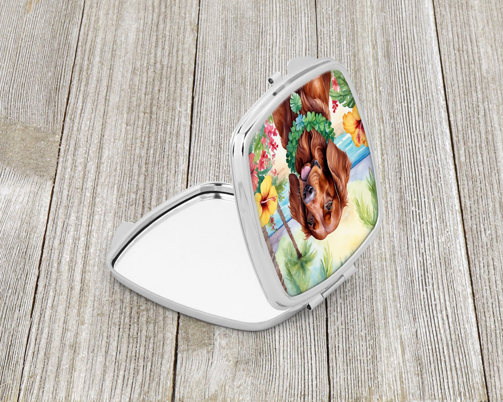 Glamorous Pups : Irish Setter Luau Compact Mirror