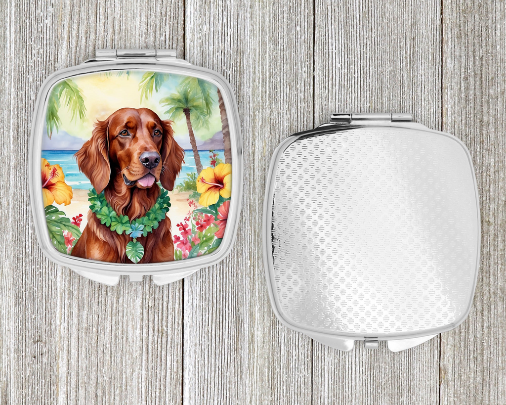 Glamorous Pups : Irish Setter Luau Compact Mirror