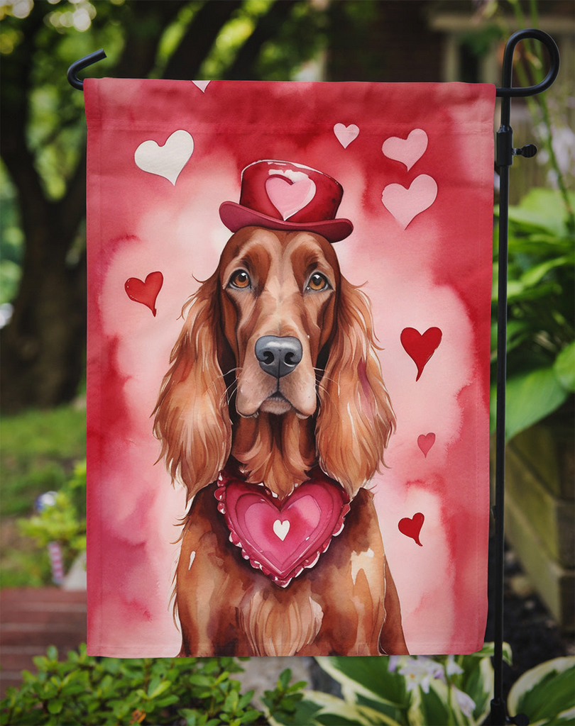 Glamorous Pups : Irish Setter My Valentine Garden Flag