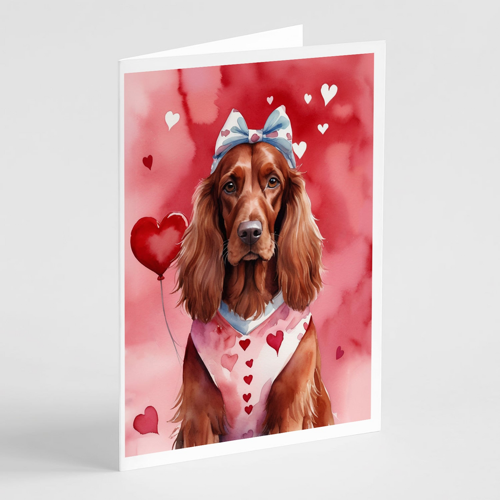 Glamorous Pups : Irish Setter My Valentine Greeting Cards Pack of 8