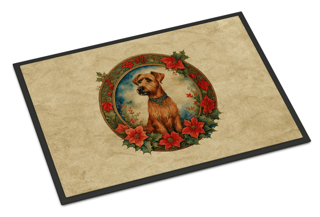 Glamorous Pups : Irish Terrier Christmas Flowers Doormat