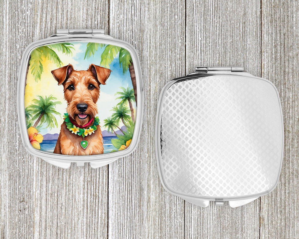 Glamorous Pups : Irish Terrier Luau Compact Mirror