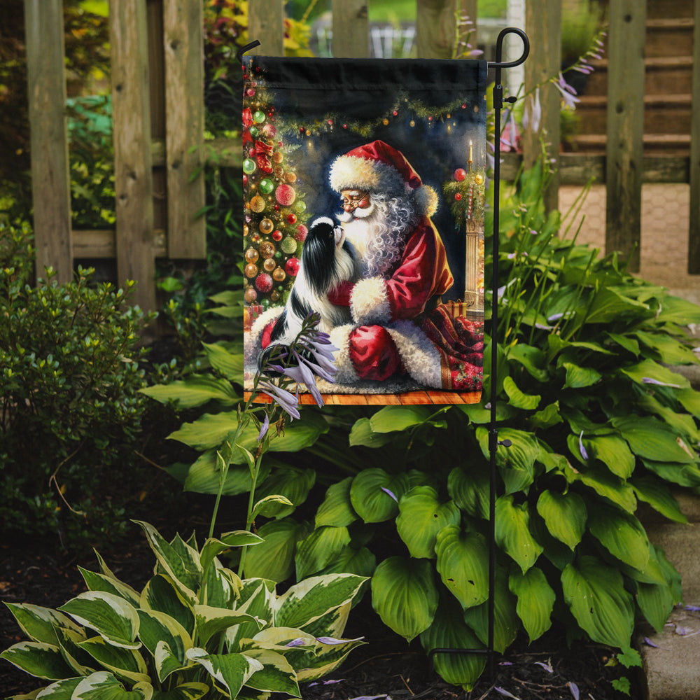 Glamorous Pups : Japanese Chin and Santa Claus Garden Flag