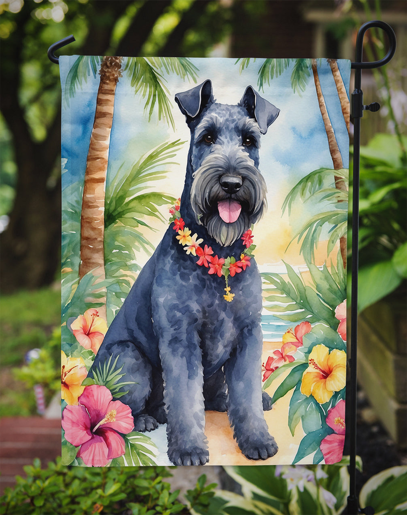Glamorous Pups : Kerry Blue Terrier Luau Garden Flag