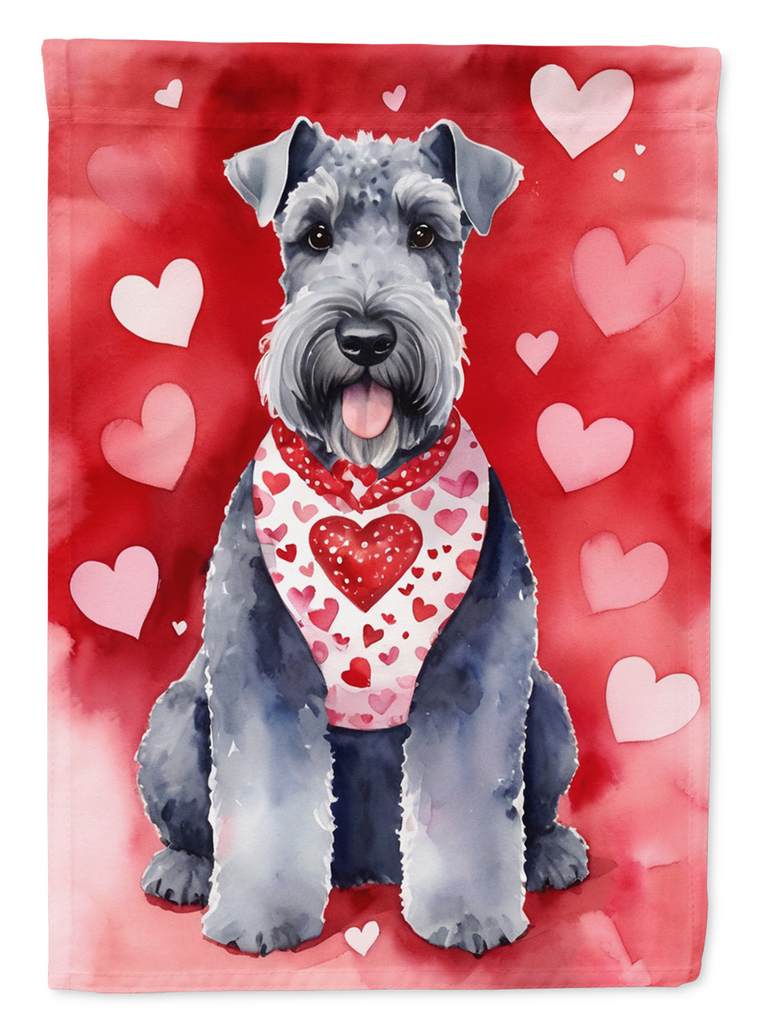 Glamorous Pups : Kerry Blue Terrier My Valentine Garden Flag
