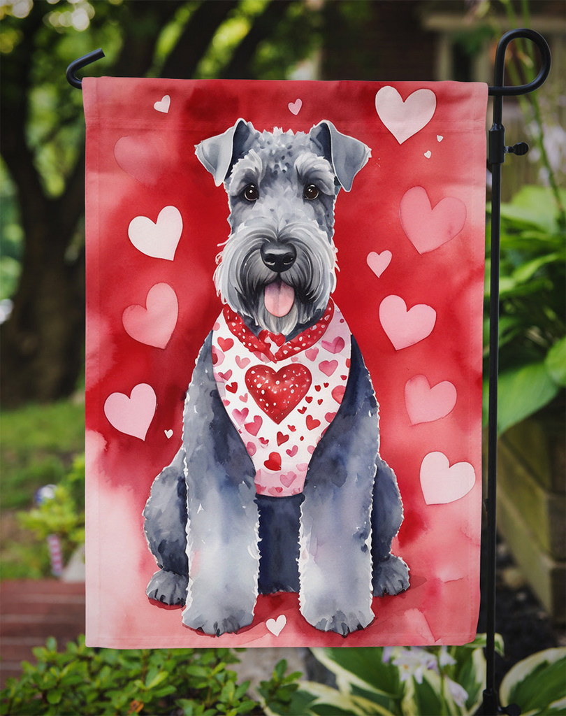 Glamorous Pups : Kerry Blue Terrier My Valentine Garden Flag