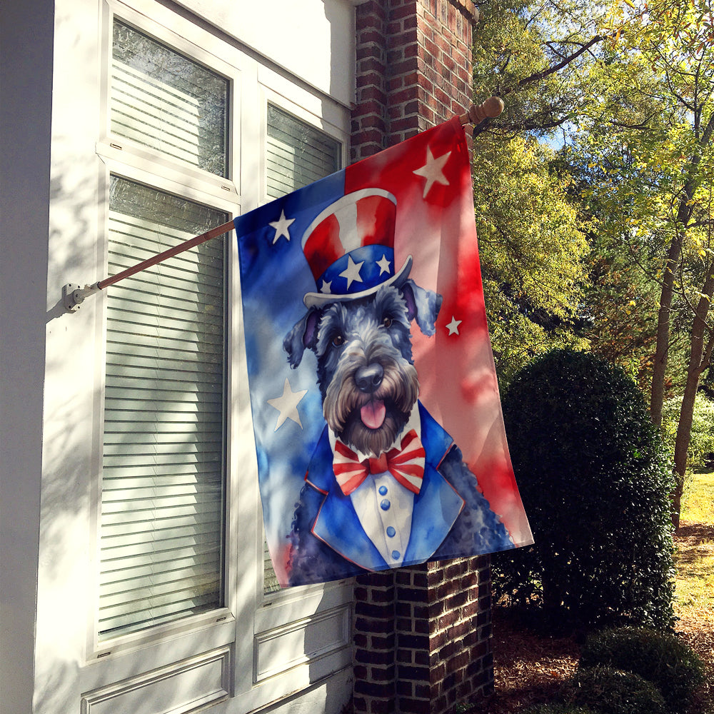 Glamorous Pups : Kerry Blue Terrier Patriotic American House Flag