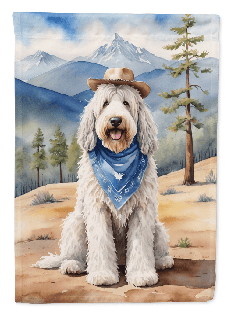 Glamorous Pups : Komondor Cowboy Welcome Garden Flag
