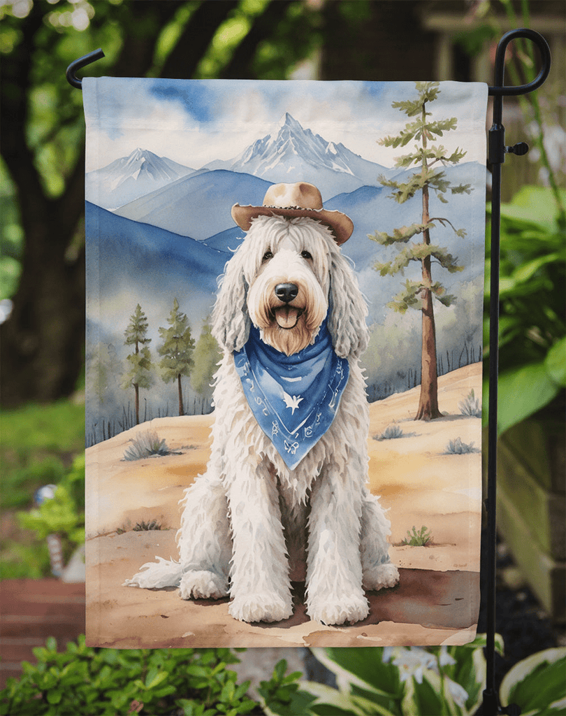 Glamorous Pups : Komondor Cowboy Welcome Garden Flag