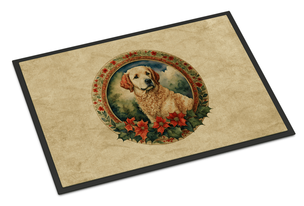 Glamorous Pups : Kuvasz Christmas Flowers Doormat