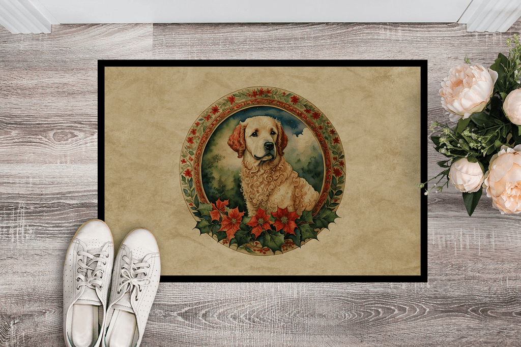 Glamorous Pups : Kuvasz Christmas Flowers Doormat