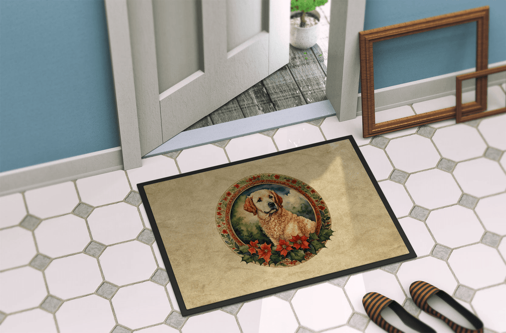 Glamorous Pups : Kuvasz Christmas Flowers Doormat