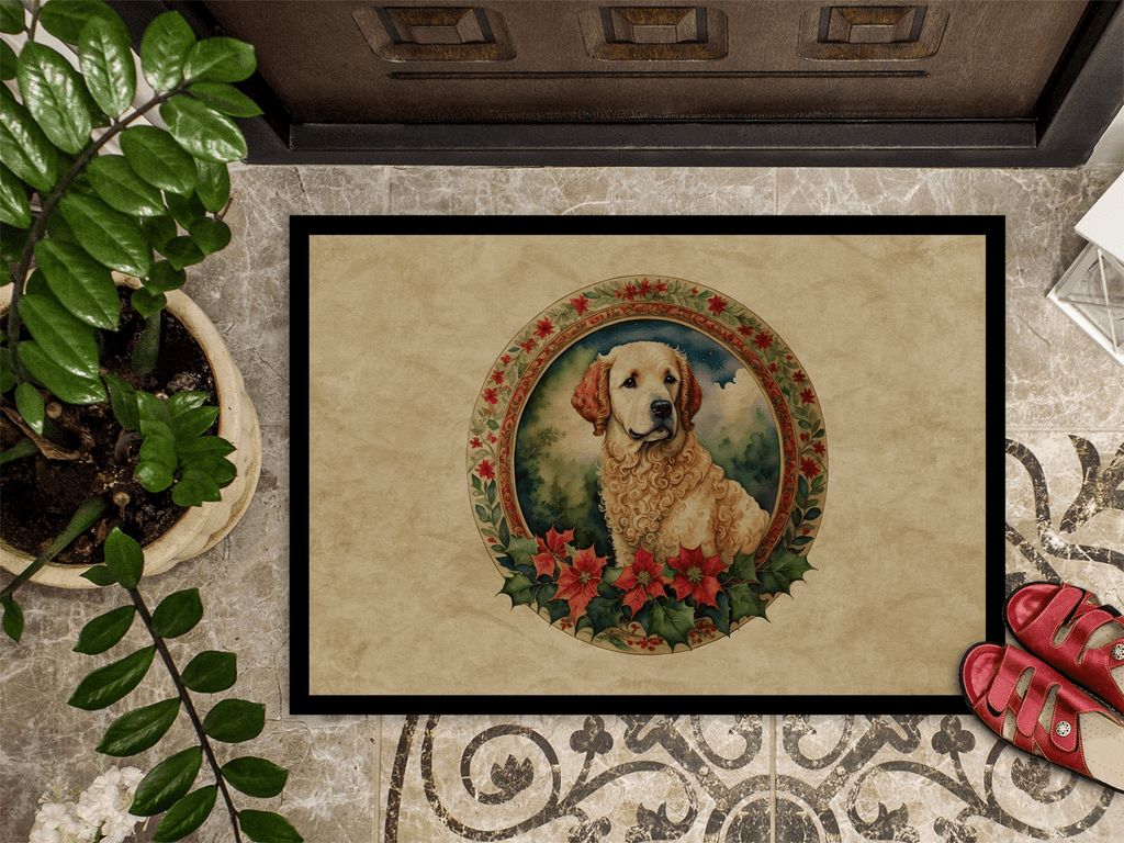 Glamorous Pups : Kuvasz Christmas Flowers Doormat
