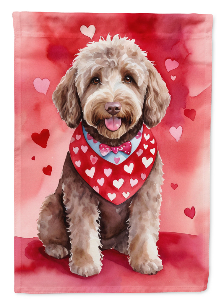 Glamorous Pups : Labradoodle My Valentine Garden Flag
