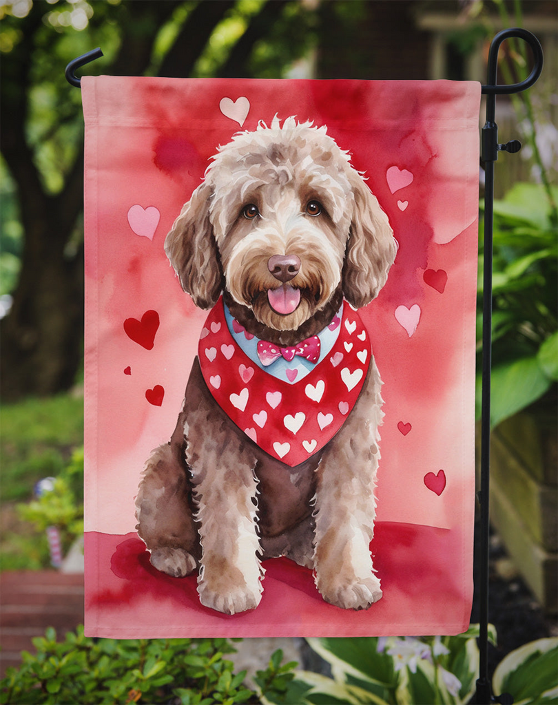 Glamorous Pups : Labradoodle My Valentine Garden Flag