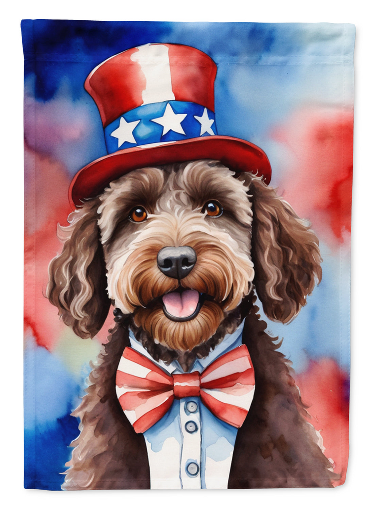 Glamorous Pups : Labradoodle Patriotic American Garden Flag