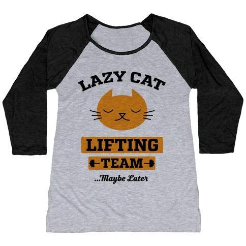 Glamorous Pups : LAZY CAT LIFTING TEAM WOMEN'S TRI-BLEND BASEBALL TEE