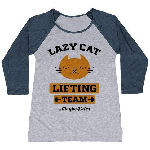 Glamorous Pups : LAZY CAT LIFTING TEAM WOMEN'S TRI-BLEND BASEBALL TEE