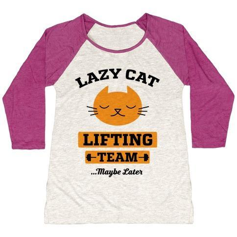 Glamorous Pups : LAZY CAT LIFTING TEAM WOMEN'S TRI-BLEND BASEBALL TEE