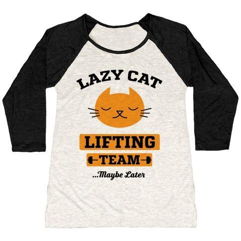 Glamorous Pups : LAZY CAT LIFTING TEAM WOMEN'S TRI-BLEND BASEBALL TEE