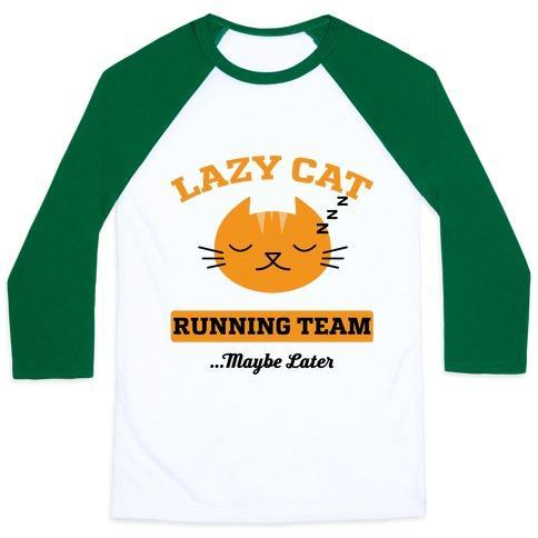 Glamorous Pups : LAZY CAT RUNNING TEAM UNISEX CLASSIC BASEBALL TEE