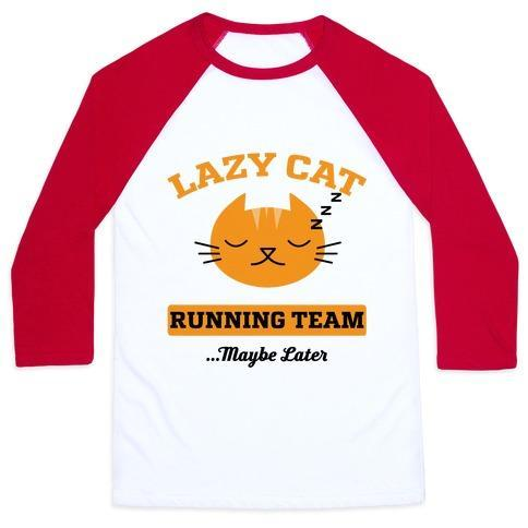 Glamorous Pups : LAZY CAT RUNNING TEAM UNISEX CLASSIC BASEBALL TEE