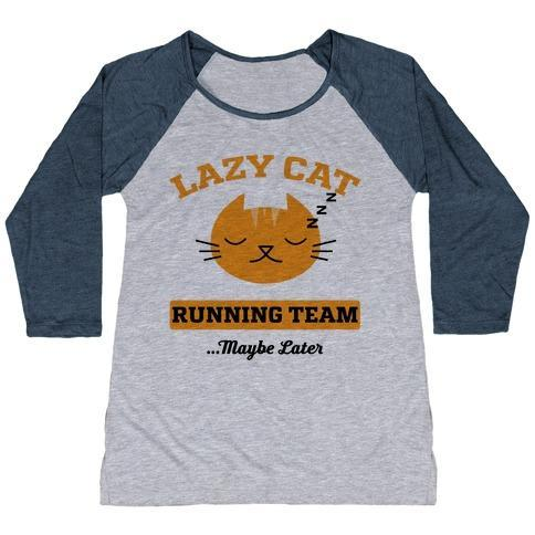 Glamorous Pups : LAZY CAT RUNNING TEAM WOMEN'S TRI-BLEND BASEBALL TEE