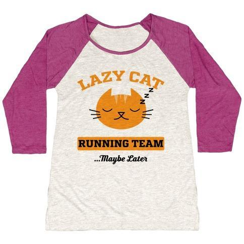 Glamorous Pups : LAZY CAT RUNNING TEAM WOMEN'S TRI-BLEND BASEBALL TEE