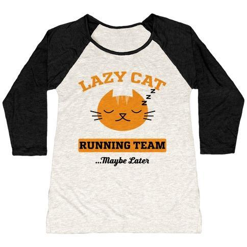 Glamorous Pups : LAZY CAT RUNNING TEAM WOMEN'S TRI-BLEND BASEBALL TEE