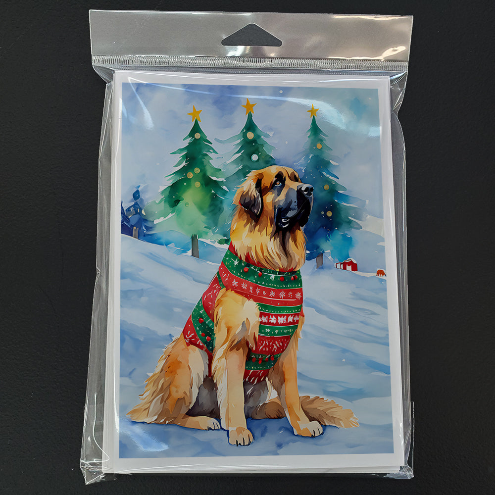 Glamorous Pups : Leonberger Christmas Greeting Cards Pack of 8