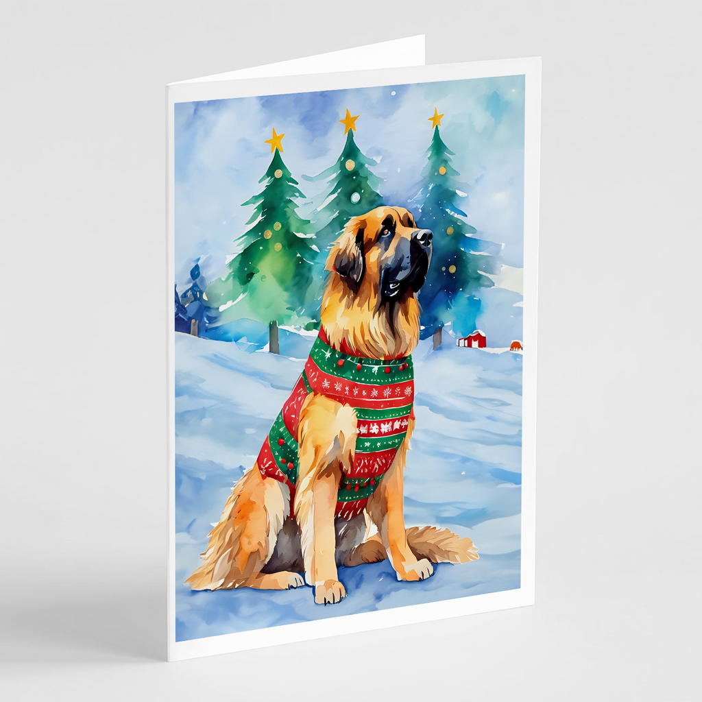 Glamorous Pups : Leonberger Christmas Greeting Cards Pack of 8