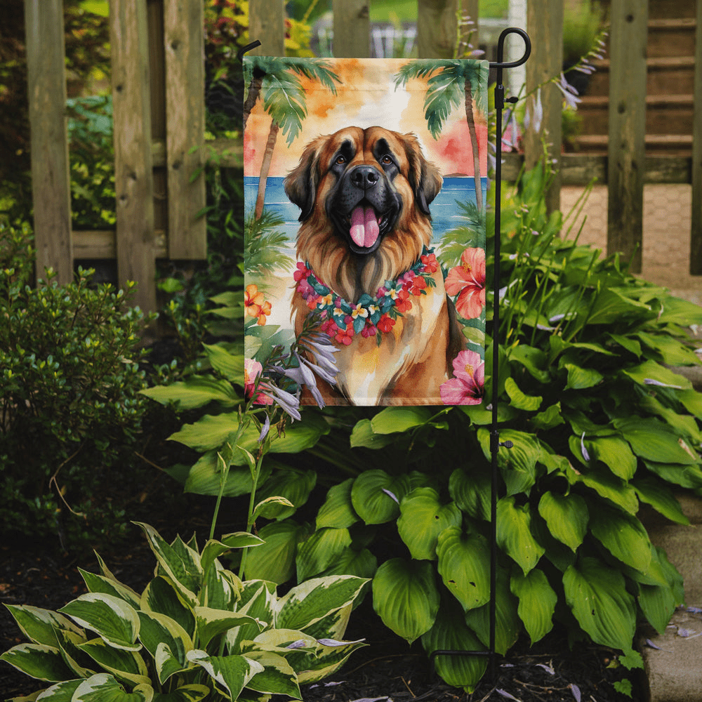 Glamorous Pups : Leonberger Luau Garden Flag